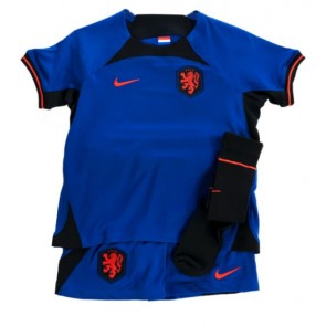 Netherlands Replica Away Stadium Kit for Kids World Cup 2022 Short Sleeve (+ pants)